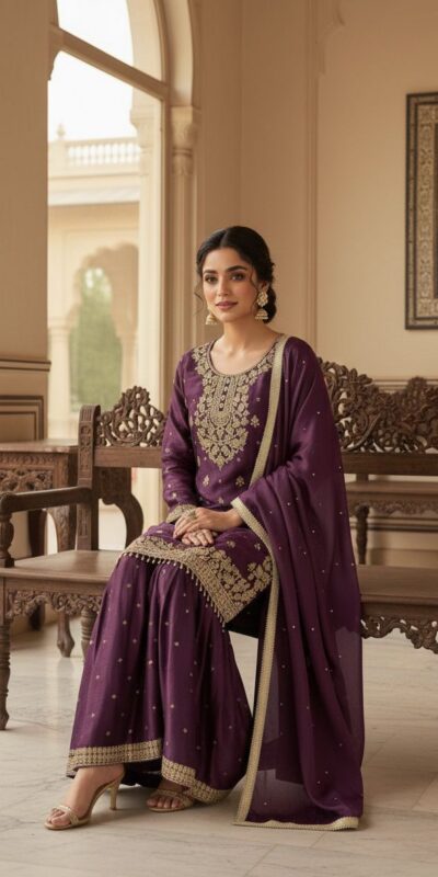 Wine Organza Silk Sequence Work Salwar Suit | Jump Suits, Salwar suit, Casual Suits, Creative suits, Designer Suits, Palazzo Suits, Party Wear Suits, Patiala Suits, Straight Suits