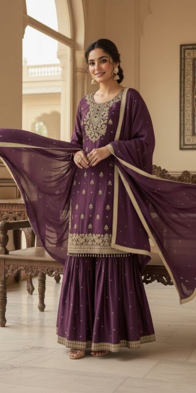 Wine Organza Silk Sequence Work Salwar Suit | Jump Suits, Salwar suit, Casual Suits, Creative suits, Designer Suits, Palazzo Suits, Party Wear Suits, Patiala Suits, Straight Suits