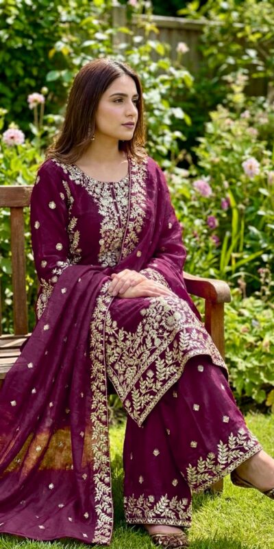 Wine Organza Silk With Sequence Work Salwar Suit | Jump Suits, Salwar suit, Casual Suits, Creative suits, Designer Suits, Palazzo Suits, Party Wear Suits, Patiala Suits, Straight Suits