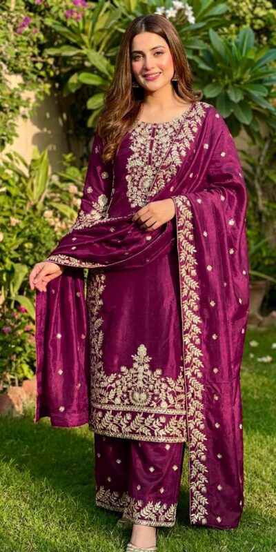Wine Organza Silk With Sequence Work Salwar Suit | Jump Suits, Salwar suit, Casual Suits, Creative suits, Designer Suits, Palazzo Suits, Party Wear Suits, Patiala Suits, Straight Suits