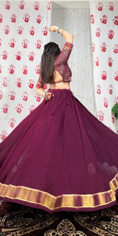 Wine Pure Chanderi With Zari Work Lehenga Choli | Lehenga, Bollywood Lehenga, Creative Lehenga, Designer Lehenga, Embroidered Lehenga, Party Wear Lehenga