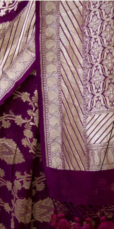 Wine Soft Lichi Silk Jacquard Zahlar Saree | Sarees, Bollywood Sarees, Creative Sarees, Designer Sarees, Embroidered Sarees, Ethnic Saree, Modern Digital sarees, Party Wear Sarees