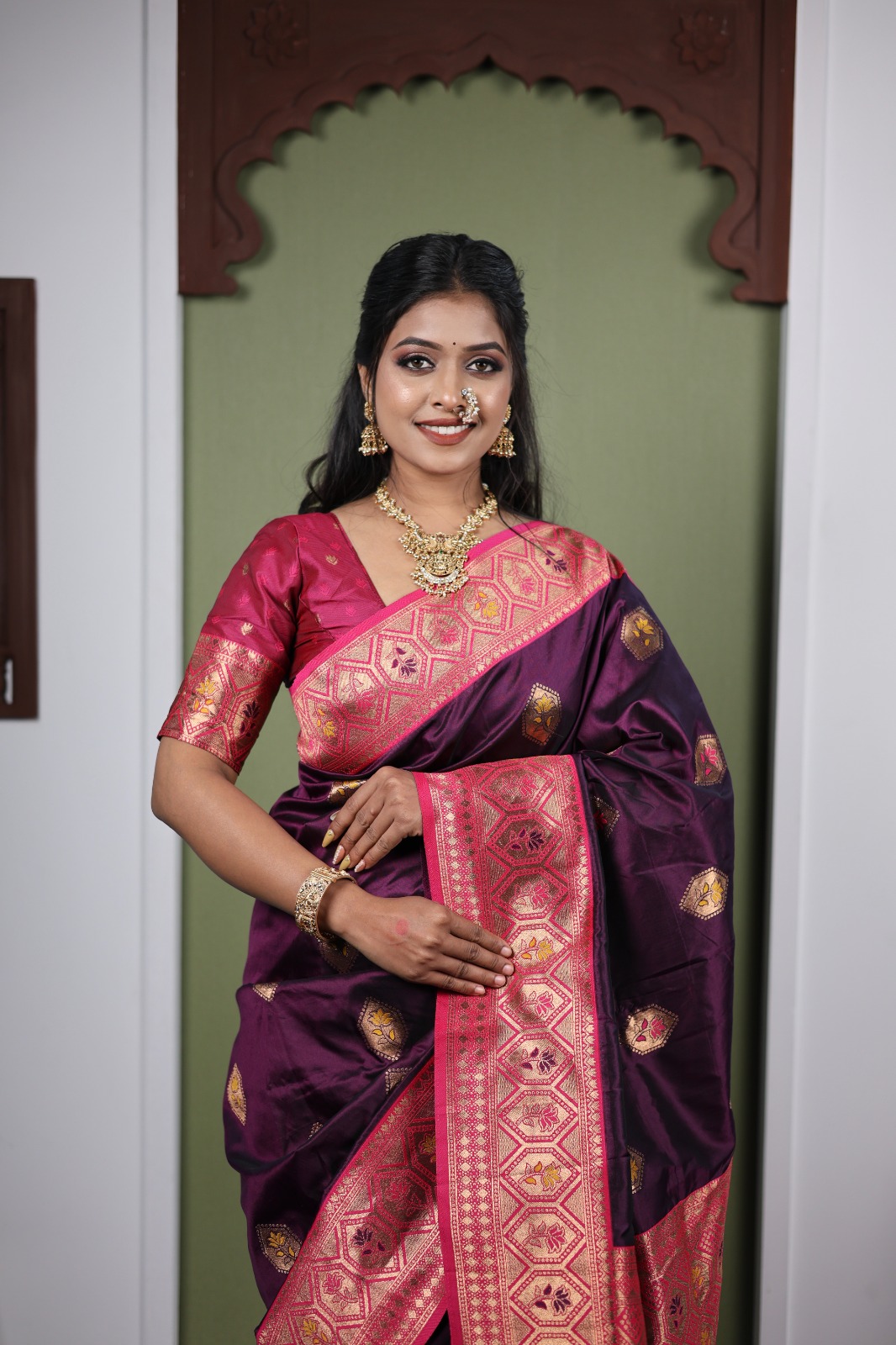 Wine Soft Paithani Silk Zari Lace Work Saree | Sarees, Bollywood Sarees, Creative Sarees, Designer Sarees, Embroidered Sarees, Ethnic Saree, Modern Digital sarees, Party Wear Sarees