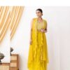 Yellow Georgette Beads Sequence Work Lace Dhoti Suit | Jump Suits, Salwar suit, Casual Suits, Creative suits, Designer Suits, Palazzo Suits, Party Wear Suits, Patiala Suits, Straight Suits
