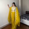 Yellow Georgette Sequence Diamond Work Dhoti Suit | Jump Suits, Salwar suit, Casual Suits, Creative suits, Designer Suits, Palazzo Suits, Party Wear Suits, Patiala Suits, Straight Suits