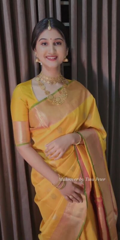 Yellow Soft Lichi Silk Border Work Saree | Sarees, Bollywood Sarees, Creative Sarees, Designer Sarees, Embroidered Sarees, Ethnic Saree, Modern Digital sarees, Party Wear Sarees