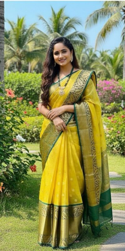 Yellow Soft Lichi Silk Lace Work Border Saree | Sarees, Bollywood Sarees, Creative Sarees, Designer Sarees, Embroidered Sarees, Ethnic Saree, Modern Digital sarees, Party Wear Sarees