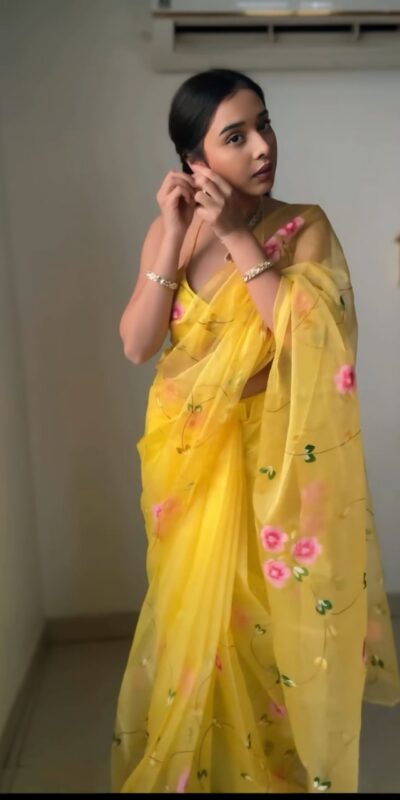 Yellow Soft Organza Silk Ready To Wear Saree | Sarees, Bollywood Sarees, Creative Sarees, Designer Sarees, Embroidered Sarees, Ethnic Saree, Modern Digital sarees, Party Wear Sarees
