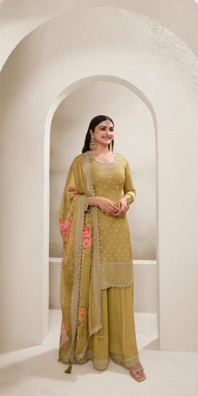 Yellow Viscose Chinon Embroidered Sequence Salwar Suit | Salwar suit, Casual Suits, Creative suits, Designer Suits, Palazzo Suits, Party Wear Suits, Patiala Suits, Straight Suits