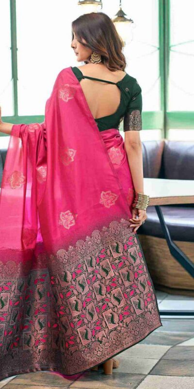 KPR 217 Pink Soft Lichi Silk Jacquard Work Saree with Designer Work Wedding, Party, Festive, Events, Deal ₹1299. Delivery 4-6 Working Days. Shop now. | Sarees, Bollywood Sarees, Creative Sarees, Designer Sarees, Embroidered Sarees, Ethnic Saree, Modern Digital sarees, Party Wear Sarees