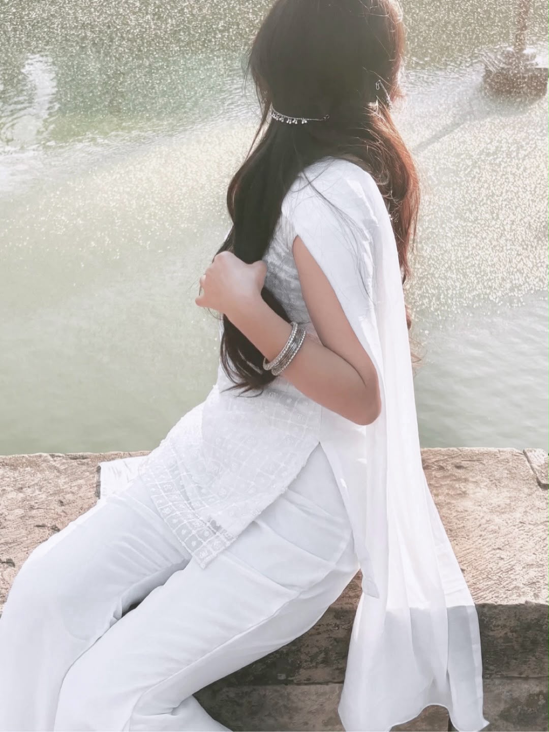 KD 1597 White Faux Georgette Lining: Soft Micro Inner with Sequins Work. Available at ₹999 only. Delivery 4-6 Working Days. Shop now. | Jump Suits, Salwar suit, Casual Suits, Creative suits, Designer Suits, Palazzo Suits, Party Wear Suits, Patiala Suits, Straight Suits
