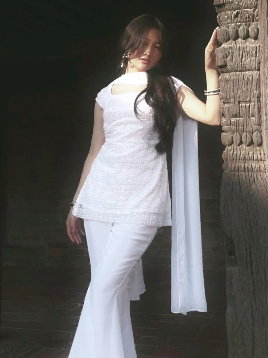 KD 1597 White Faux Georgette Lining: Soft Micro Inner with Sequins Work. Available at ₹999 only. Delivery 4-6 Working Days. Shop now. | Jump Suits, Salwar suit, Casual Suits, Creative suits, Designer Suits, Palazzo Suits, Party Wear Suits, Patiala Suits, Straight Suits