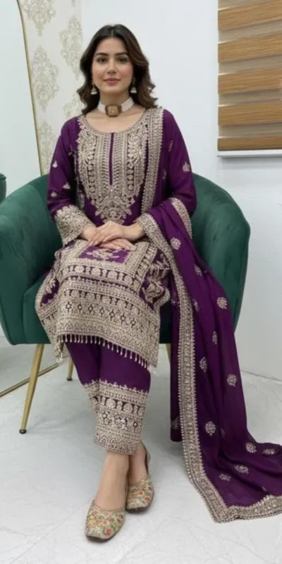 ZD 10020 Wine Chinon Silk Salwar Suit Perfect for Wedding, Party, Ganesh Chaturthi, Baby Shower, Makar Sankranti – . Affordable Price ₹1999. | Jump Suits, Salwar suit, Casual Suits, Creative suits, Designer Suits, Palazzo Suits, Party Wear Suits, Patiala Suits, Straight Suits