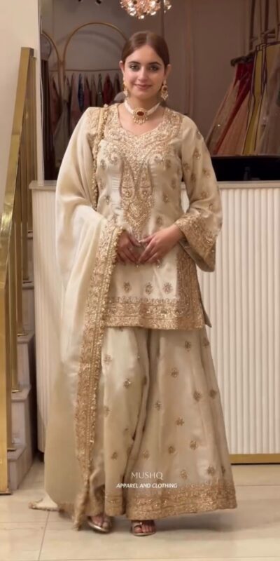 AD 236 Cream Color Chinon Silk Salwar Suit with Embroidery Work. Online Get it for ₹2149. Delivery 4-6 Working Days. Shop now. | Jump Suits, Salwar suit, Casual Suits, Creative suits, Designer Suits, Palazzo Suits, Party Wear Suits, Patiala Suits, Straight Suits