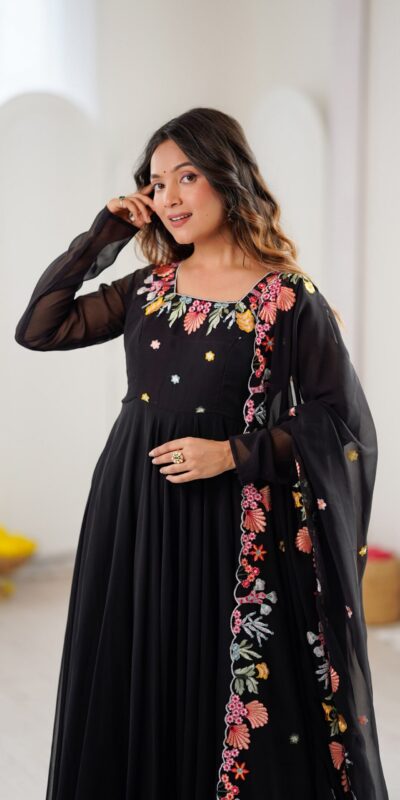 NSR 901 Black Faux Georgette Salwar Suit with Lace Work & Embroidery Work. Introductory Price ₹2099. Delivery 4-6 Working Days. Shop now. | Jump Suits, Salwar suit, Casual Suits, Creative suits, Designer Suits, Palazzo Suits, Party Wear Suits, Patiala Suits, Straight Suits