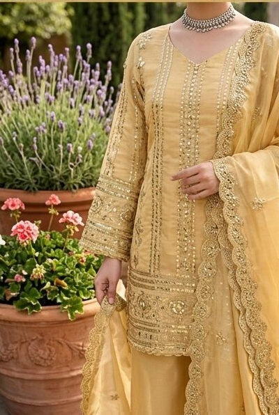 KD 1583 Golden | Golden Zimmy Silk Salwar Suit with Sequins Work. Special Price ₹1699. Delivery 4-6 Working Days. Shop now. | Jump Suits, Salwar suit, Casual Suits, Creative suits, Designer Suits, Palazzo Suits, Party Wear Suits, Patiala Suits, Straight Suits