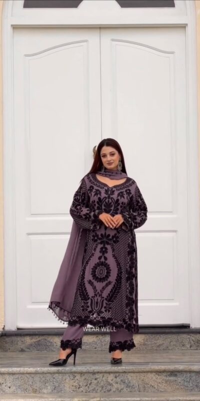 SRK 5364 Lavender Faux Georgette Salwar Suit erfect for Wedding, Party, Mehendi, Pongal, Reception – . Available at ₹2449 only. Delivery 4-6 Working Days | Jump Suits, Salwar suit, Casual Suits, Creative suits, Designer Suits, Palazzo Suits, Party Wear Suits, Patiala Suits, Straight Suits