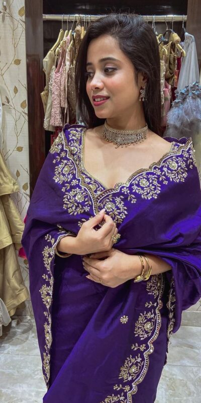 BT 398 Purple Purple Vichitra Silk Saree. Perfect for Wedding, Party, Holi, Anniversary, Engagement – Affordable Price ₹1799. Delivery 4-6 Working Days. | Sarees, Bollywood Sarees, Creative Sarees, Designer Sarees, Embroidered Sarees, Ethnic Saree, Modern Digital sarees, Party Wear Sarees