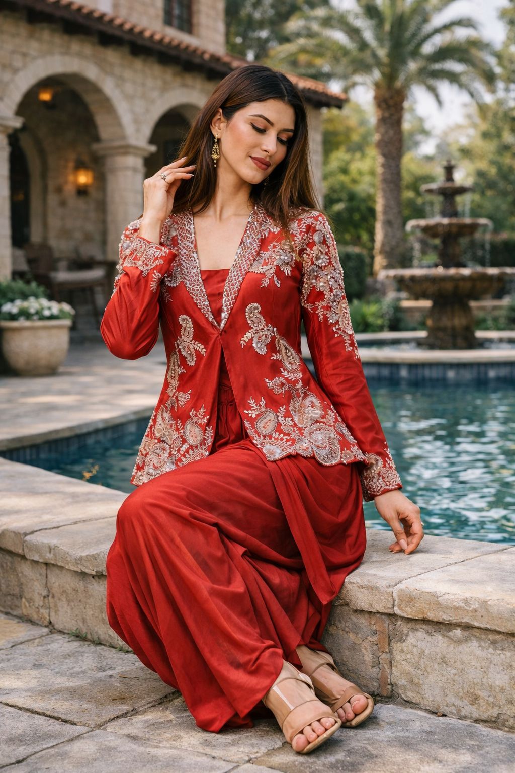 BB 61 Red in Rangoli Silk Sequins Work & Embroidery Work Dhoti Suit . Festive Deal ₹2099. Delivery 4-6 Working Days. Shop now. | Jump Suits, Salwar suit, Casual Suits, Creative suits, Designer Suits, Palazzo Suits, Party Wear Suits, Patiala Suits, Straight Suits