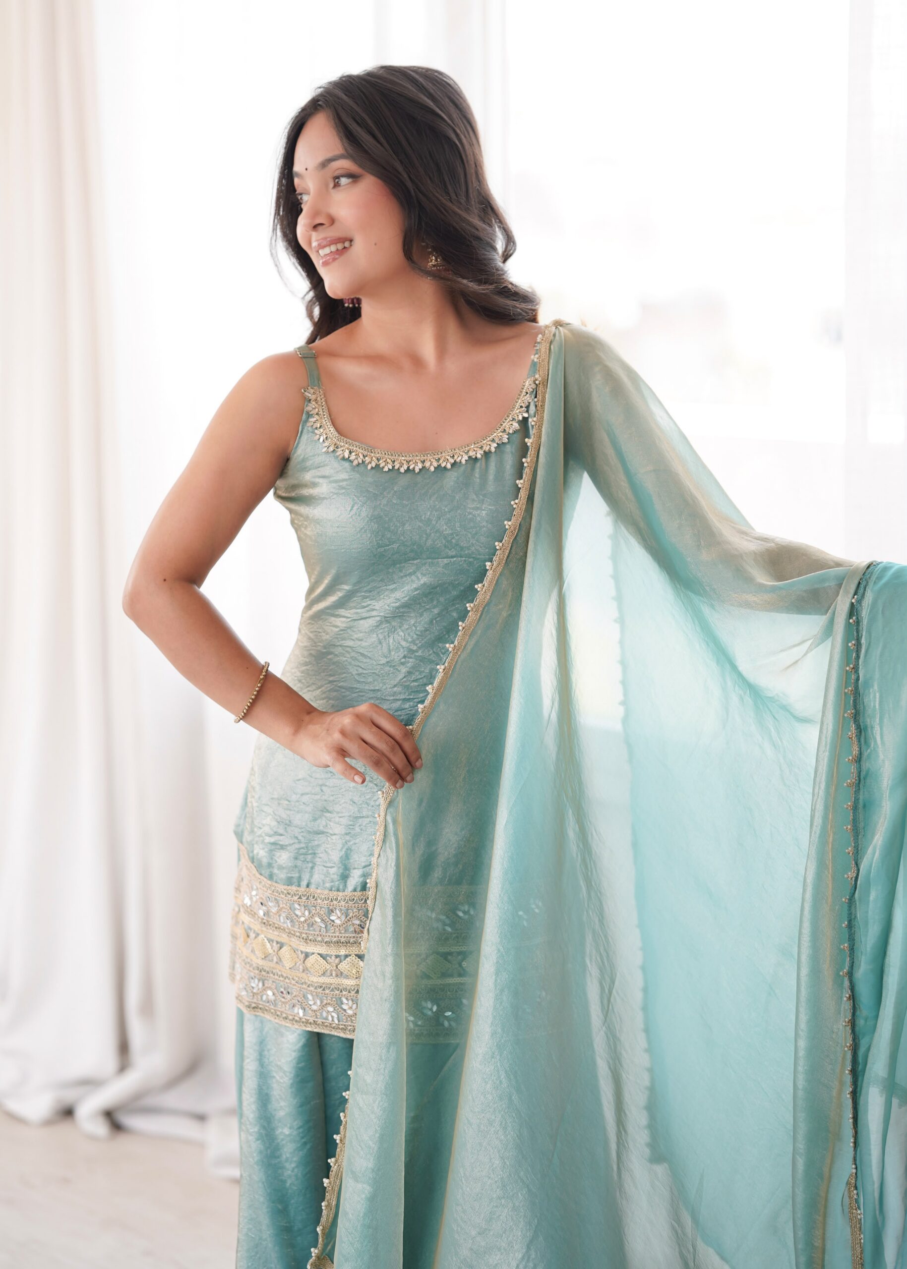 ZSR 3177 Sea Green in Doremon Crush Embroidery Work & Mirror Work Salwar Suit . Best Price ₹2099. Delivery 4-6 Working Days. Shop now. | Jump Suits, Salwar suit, Casual Suits, Creative suits, Designer Suits, Palazzo Suits, Party Wear Suits, Patiala Suits, Straight Suits