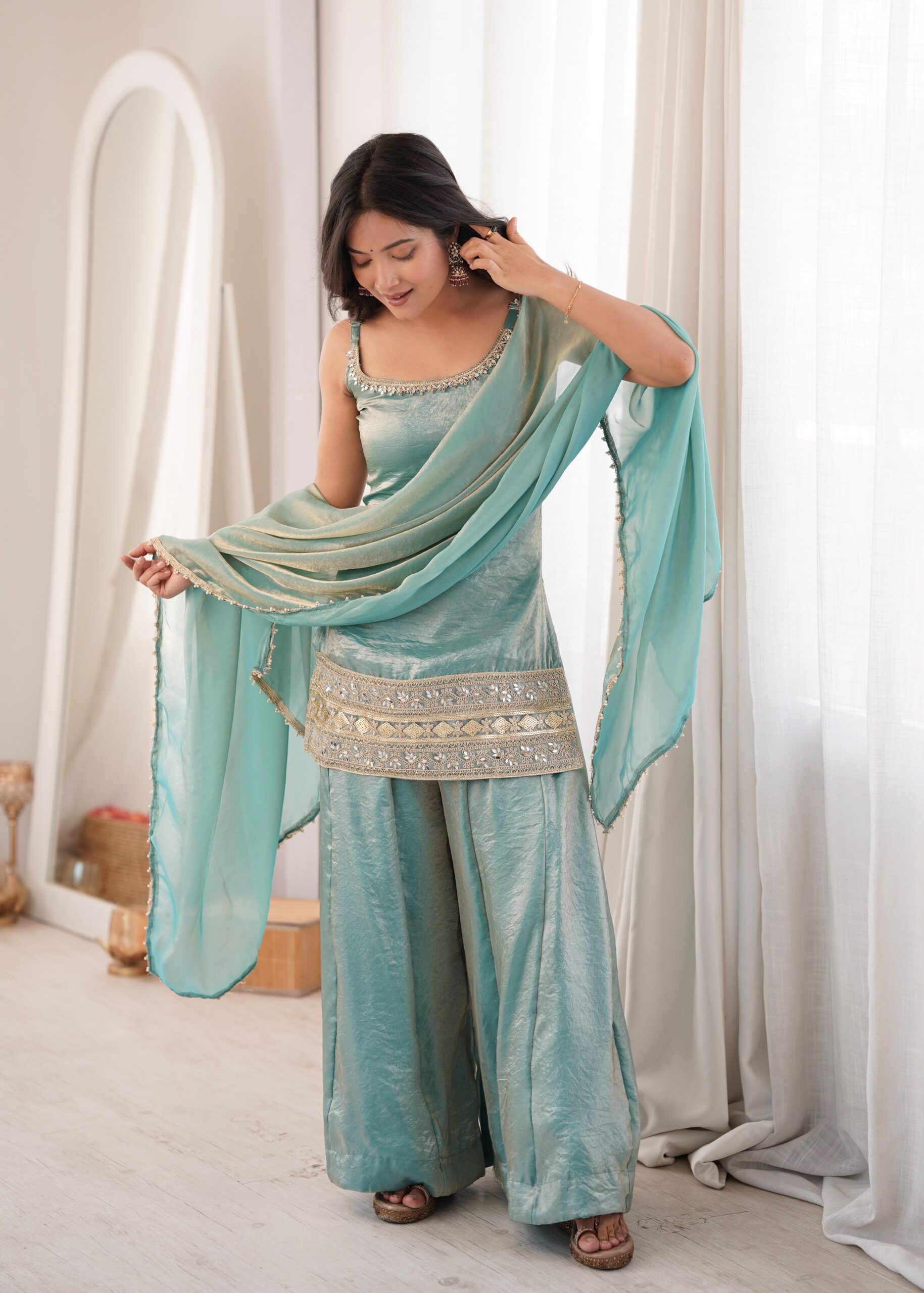 ZSR 3177 Sea Green in Doremon Crush Embroidery Work & Mirror Work Salwar Suit . Best Price ₹2099. Delivery 4-6 Working Days. Shop now. | Jump Suits, Salwar suit, Casual Suits, Creative suits, Designer Suits, Palazzo Suits, Party Wear Suits, Patiala Suits, Straight Suits