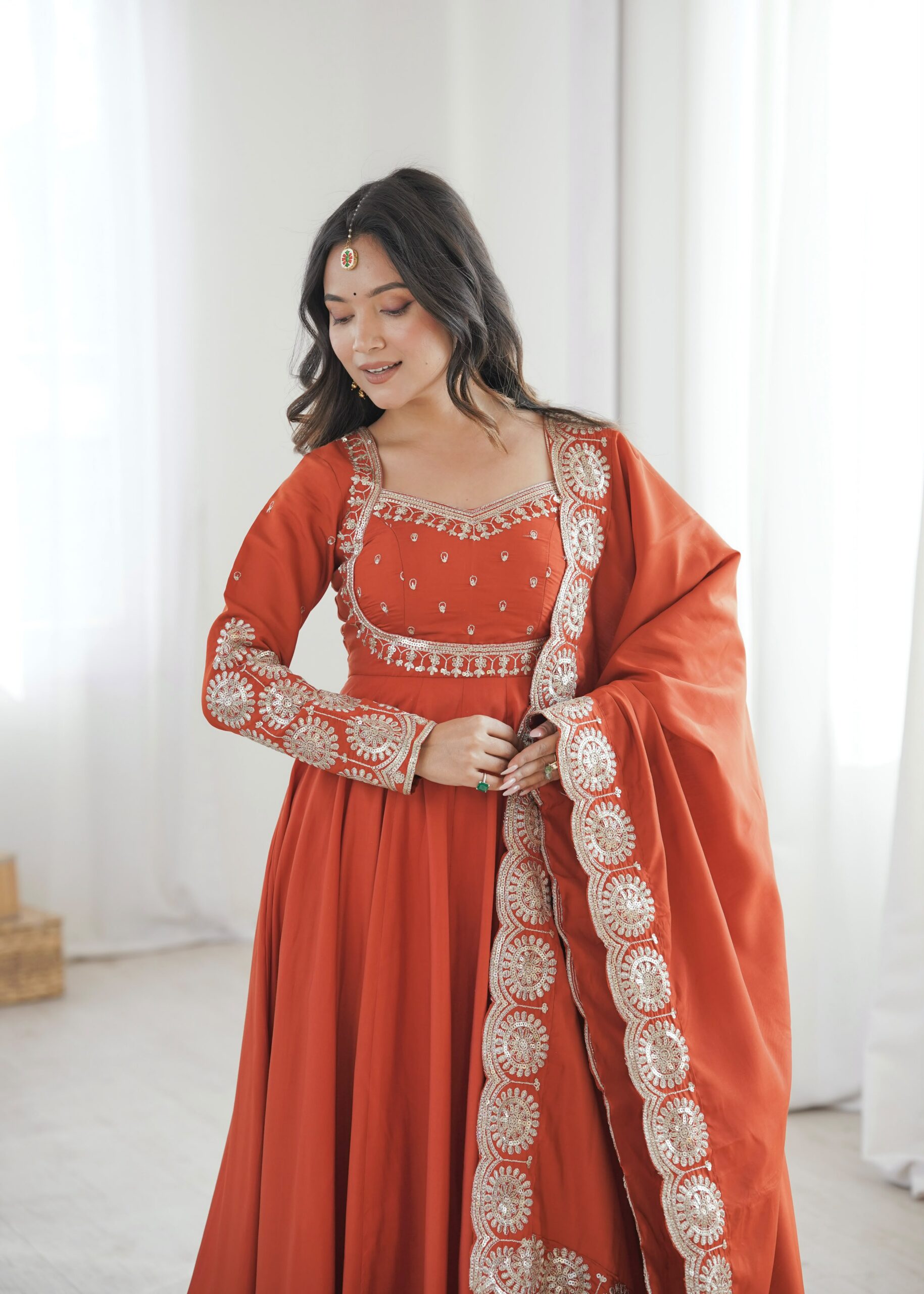 ZF 5026 Orange Colour Roman Silk Salwar Suit with Embroidery Work. Best Price ₹2399. Delivery 4-6 Working Days. Shop now. | Anarkali Suits, Bollywood Anarkali, Creative-Anarkali, Designer Anarkali, Embroidered Anarkali, Party Wear Anarkali