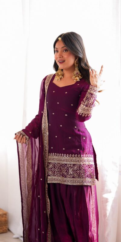 KB 310 Wine in Wine Fendy Silk Embroidery Work & Sequins Work Salwar Suit . Now at just ₹2049. Delivery 4-6 Working Days. Shop now. | Jump Suits, Salwar suit, Casual Suits, Creative suits, Designer Suits, Palazzo Suits, Party Wear Suits, Patiala Suits, Straight Suits