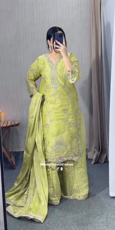 VLM 342 Pista Color Zimmy Silk Salwar Suit with Embroidery Work. Affordable Price ₹2149. Delivery 4-6 Working Days. Shop now. | Jump Suits, Salwar suit, Casual Suits, Creative suits, Designer Suits, Palazzo Suits, Party Wear Suits, Patiala Suits, Straight Suits