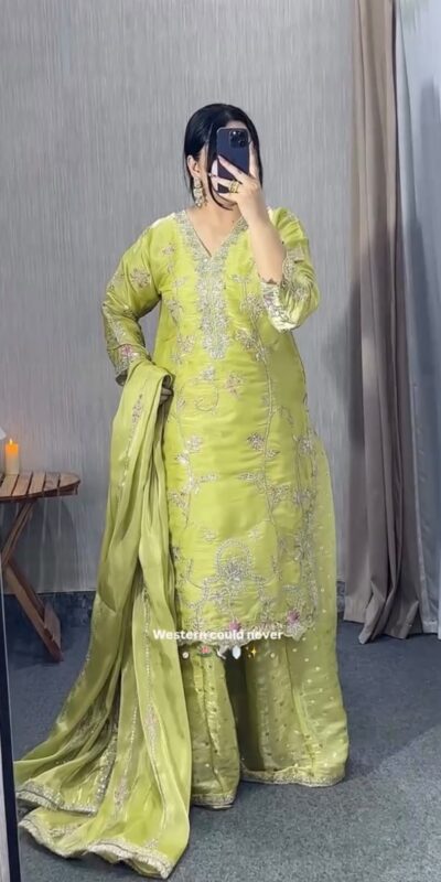 VLM 342 Pista Color Zimmy Silk Salwar Suit with Embroidery Work. Affordable Price ₹2149. Delivery 4-6 Working Days. Shop now. | Jump Suits, Salwar suit, Casual Suits, Creative suits, Designer Suits, Palazzo Suits, Party Wear Suits, Patiala Suits, Straight Suits