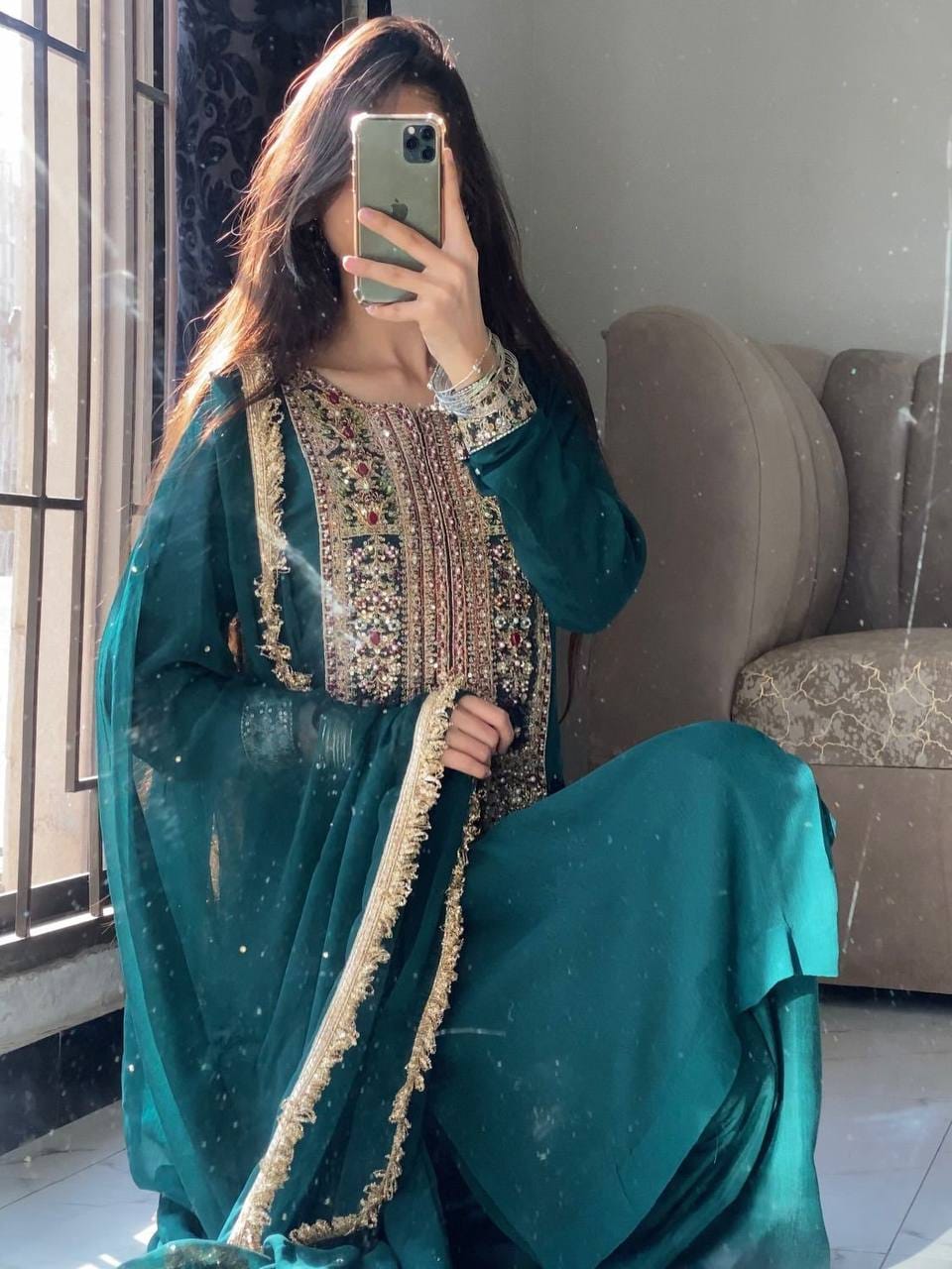 ZC 8021 Teal Fox Georgette Salwar Suit with Embroidery Work & Sequins Work. Exclusive Offer ₹2099. Delivery 4-6 Working Days. Shop now. | Jump Suits, Salwar suit, Casual Suits, Creative suits, Designer Suits, Palazzo Suits, Party Wear Suits, Patiala Suits, Straight Suits