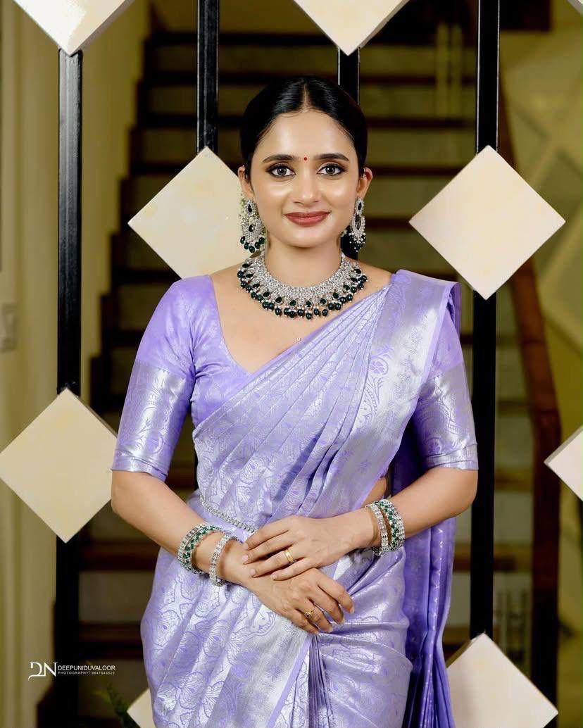 KPR 259 Lavender Soft Lichi Silk Saree with Lace Work & Lace Border. Introductory Price ₹1349. Delivery 4-6 Working Days. Shop now. | Sarees, Bollywood Sarees, Creative Sarees, Designer Sarees, Embroidered Sarees, Ethnic Saree, Modern Digital sarees, Party Wear Sarees