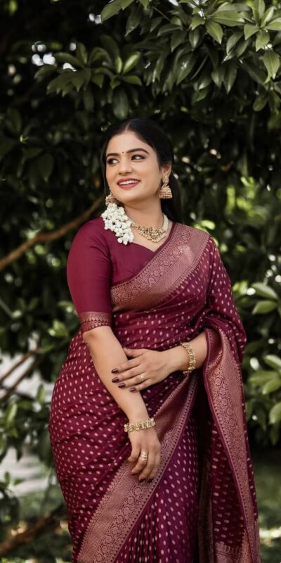 KPR 265 Maroon Soft Lichi Silk Saree with Lace Work & Lace Border. Introductory Price ₹1349. Delivery 4-6 Working Days. Shop now. | Sarees, Bollywood Sarees, Creative Sarees, Designer Sarees, Embroidered Sarees, Ethnic Saree, Modern Digital sarees, Party Wear Sarees