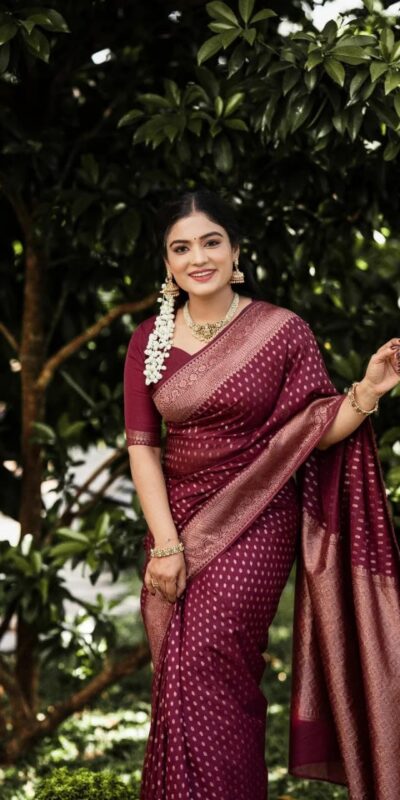KPR 265 Maroon Soft Lichi Silk Saree with Lace Work & Lace Border. Introductory Price ₹1349. Delivery 4-6 Working Days. Shop now. | Sarees, Bollywood Sarees, Creative Sarees, Designer Sarees, Embroidered Sarees, Ethnic Saree, Modern Digital sarees, Party Wear Sarees