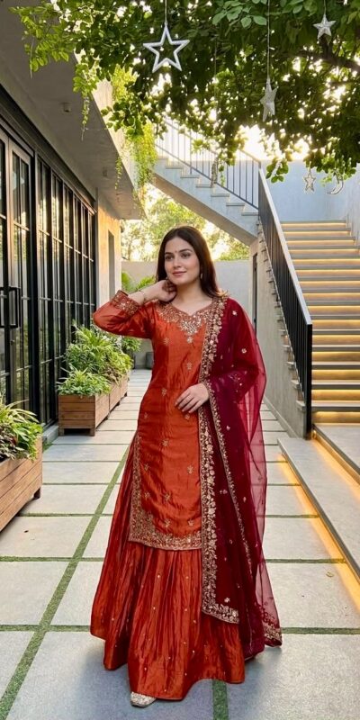 MT 1080 Orange Fandy Silk Lehenga Choli. Perfect for Wedding, Party, Engagement, Reception, Haldi – Available at ₹2399 only. Delivery 4-6 Working Da | Lehenga, Bollywood Lehenga, Creative Lehenga, Designer Lehenga, Embroidered Lehenga, Party Wear Lehenga