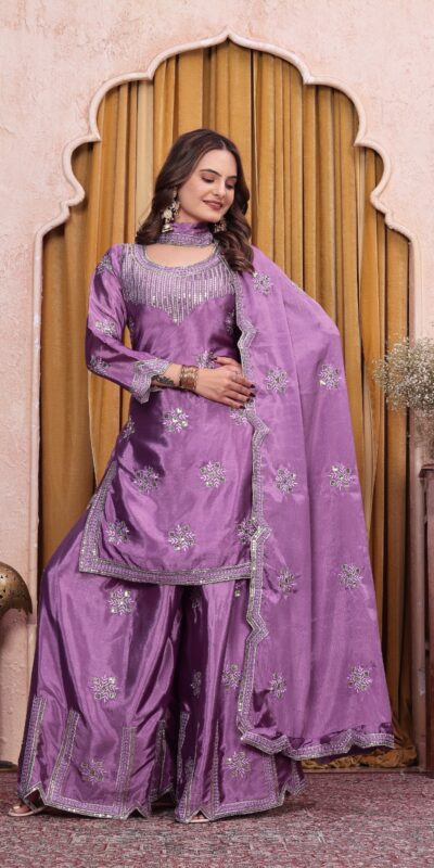 FE 142 Lavender in Chinon Embroidery Work & Sequins Work Salwar Suit . Special Price ₹2149. Delivery 4-6 Working Days. Shop now. | Jump Suits, Salwar suit, Casual Suits, Creative suits, Designer Suits, Palazzo Suits, Party Wear Suits, Patiala Suits, Straight Suits