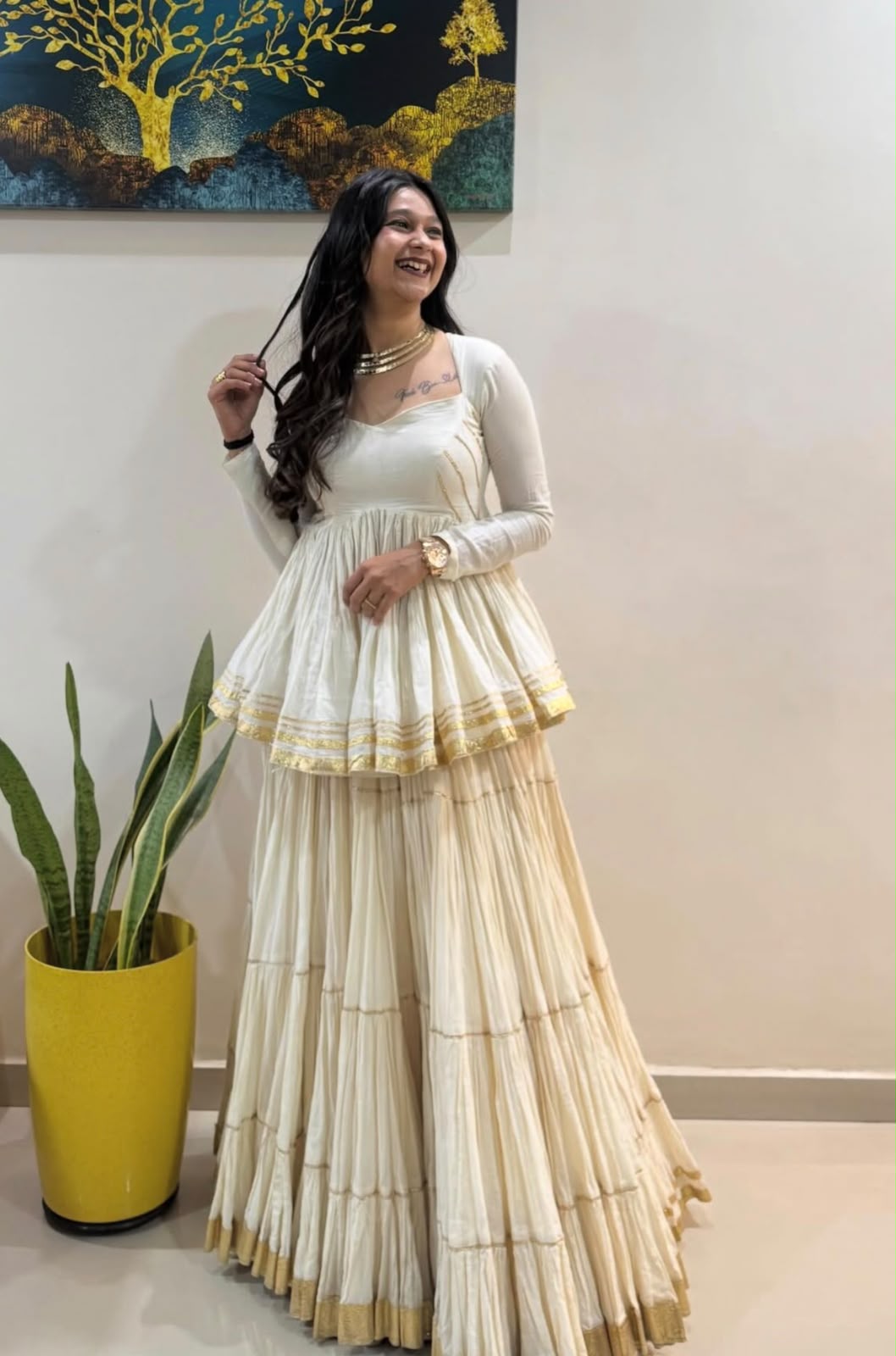 PC 586 White Color Pure Cotton Lehenga Choli with Cowrie Work. Festive Deal ₹2549. Delivery 4-6 Working Days. Online Shop now. | Lehenga, Bollywood Lehenga, Creative Lehenga, Designer Lehenga, Embroidered Lehenga, Party Wear Lehenga