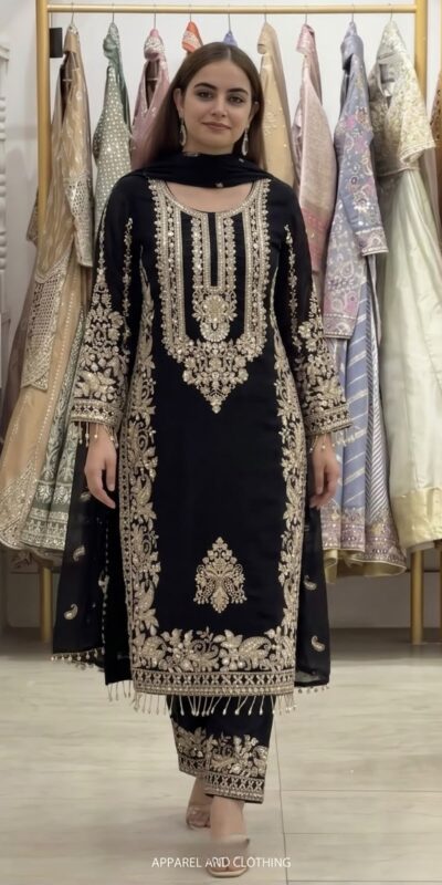SR 1716 Black Colour Faux Georgette Salwar Suit with Lace Work. Introductory Price ₹2449. Delivery 4-6 Working Days. Shop now. | Jump Suits, Salwar suit, Casual Suits, Creative suits, Designer Suits, Palazzo Suits, Party Wear Suits, Patiala Suits, Straight Suits