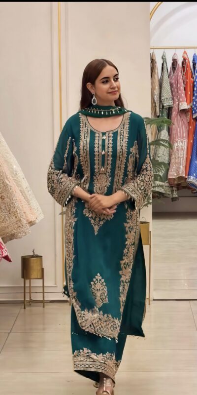 SR 1716 Teal Colour Faux Georgette Salwar Suit with Lace Work. Introductory Price ₹2449. Delivery 4-6 Working Days. Shop now. | Jump Suits, Salwar suit, Casual Suits, Creative suits, Designer Suits, Palazzo Suits, Party Wear Suits, Patiala Suits, Straight Suits