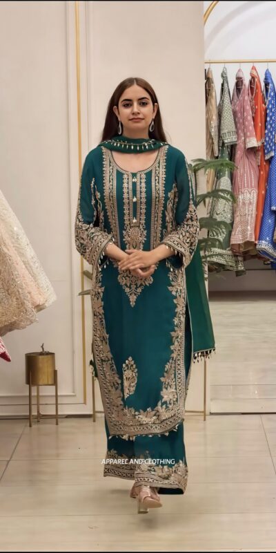SR 1716 Teal Colour Faux Georgette Salwar Suit with Lace Work. Introductory Price ₹2449. Delivery 4-6 Working Days. Shop now. | Jump Suits, Salwar suit, Casual Suits, Creative suits, Designer Suits, Palazzo Suits, Party Wear Suits, Patiala Suits, Straight Suits