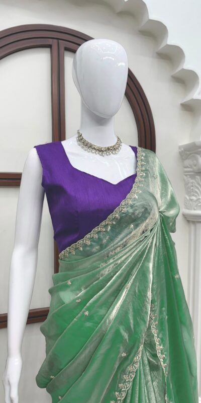 KD 633 Sea Green | Sea Green Fendy Silk Saree with Sequins Work. Festive Deal ₹1849. Delivery 4-6 Working Days. Shop now. | Sarees, Bollywood Sarees, Creative Sarees, Designer Sarees, Embroidered Sarees, Ethnic Saree, Modern Digital sarees, Party Wear Sarees