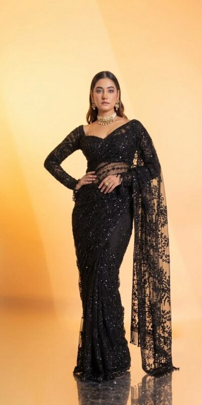 DF 3462 Black Color Butterfly Net Heavy 5mm Sequins Embroidery work Saree Casual, Wedding, Festive, Events . Expected Delivery  4-6 Working Days @1999/- only                                                                                | Sarees, Bollywood Sarees, Creative Sarees, Designer Sarees, Embroidered Sarees, Ethnic Saree, Modern Digital sarees, Party Wear Sarees