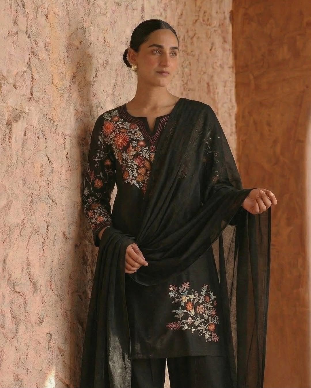 ND 5058 Black | Black Roman Silk Salwar Suit with Embroidery Work. Grab it for ₹2099. Delivery 4-6 Working Days. Shop now. | Jump Suits, Salwar suit, Casual Suits, Creative suits, Designer Suits, Palazzo Suits, Party Wear Suits, Patiala Suits, Straight Suits