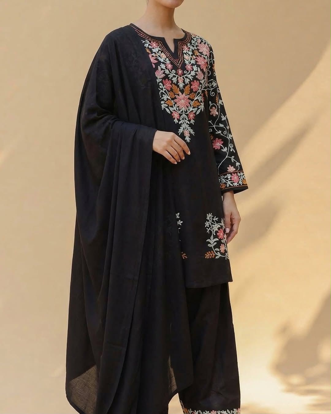 ND 5058 Black | Black Roman Silk Salwar Suit with Embroidery Work. Grab it for ₹2099. Delivery 4-6 Working Days. Shop now. | Jump Suits, Salwar suit, Casual Suits, Creative suits, Designer Suits, Palazzo Suits, Party Wear Suits, Patiala Suits, Straight Suits
