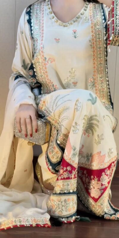 LG 2141 White Star Silk Salwar Suit with Embroidery Work & Sequins Work. Festive Deal ₹2999. Delivery 4-6 Working Days. Shop now. | Jump Suits, Salwar suit, Casual Suits, Creative suits, Designer Suits, Palazzo Suits, Party Wear Suits, Patiala Suits, Straight Suits
