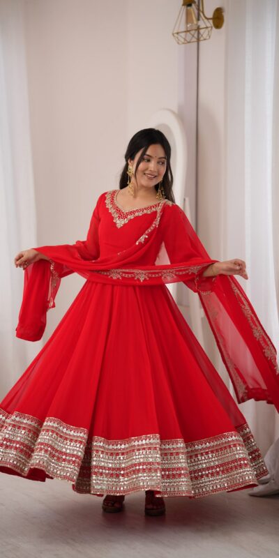 SSR 549 Red Fox Perfect for Wedding, Party, Durga Puja, Diwali, Anniversary –Georgette Gown. Now at just ₹2449. Delivery 4-6 Working Days. Shop now. | Gowns, Bollywood Gowns, Creative Gowns, Designer Gowns, Embroidered Gowns, Party Wear Gowns