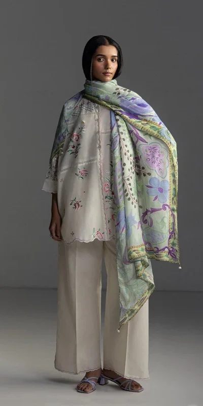 FC 1228 Cream Cambric Cotton Salwar Suit with Digital Print & Embroidery Work. Festive Deal ₹2499. Delivery 4-6 Working Days. Shop now. | Jump Suits, Salwar suit, Casual Suits, Creative suits, Designer Suits, Palazzo Suits, Party Wear Suits, Patiala Suits, Straight Suits