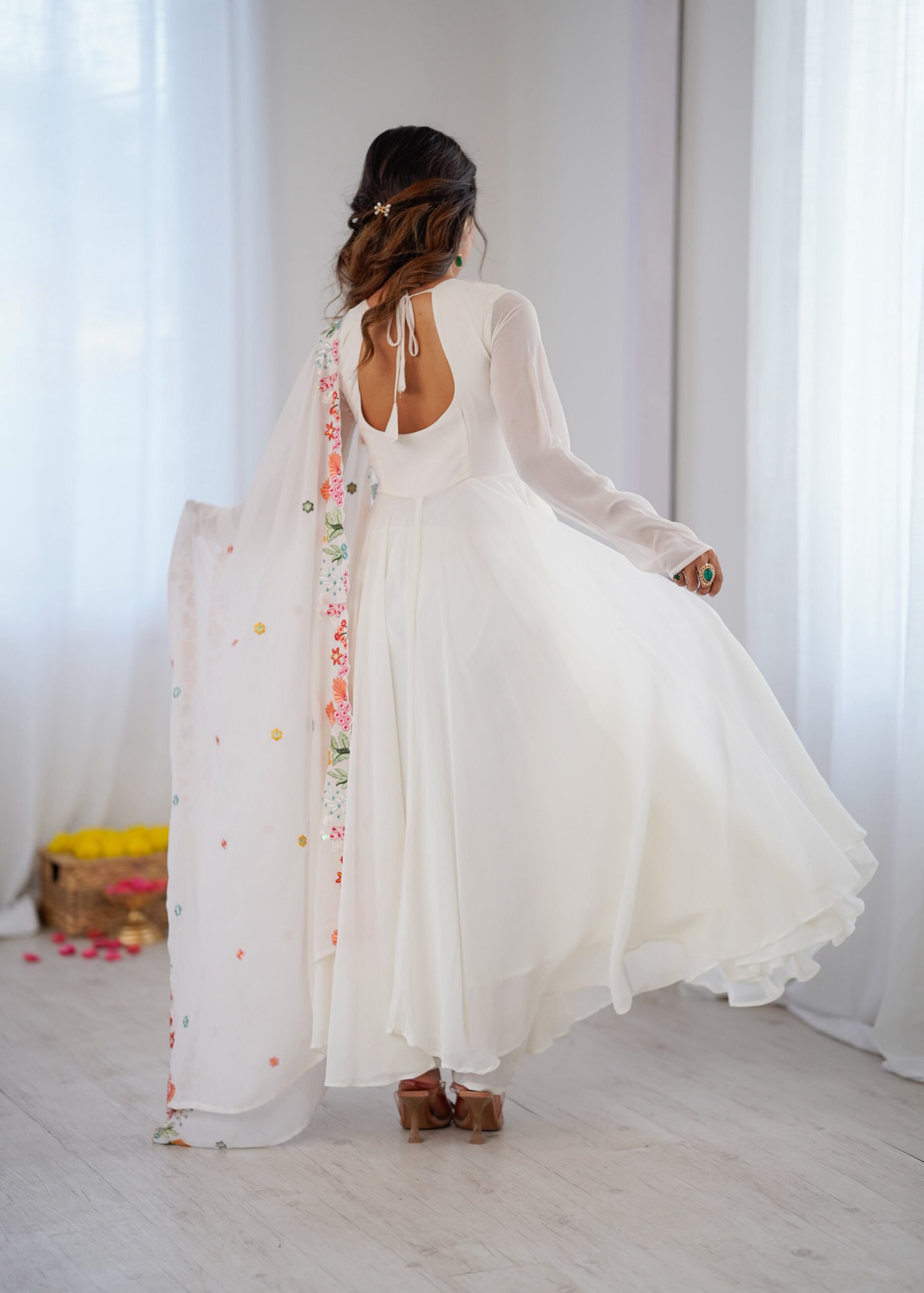 NSR 901 White Faux Georgette Salwar Suit with Lace Work & Embroidery Work. Introductory Price ₹2099. Delivery 4-6 Working Days. Shop now. | Jump Suits, Salwar suit, Casual Suits, Creative suits, Designer Suits, Palazzo Suits, Party Wear Suits, Patiala Suits, Straight Suits