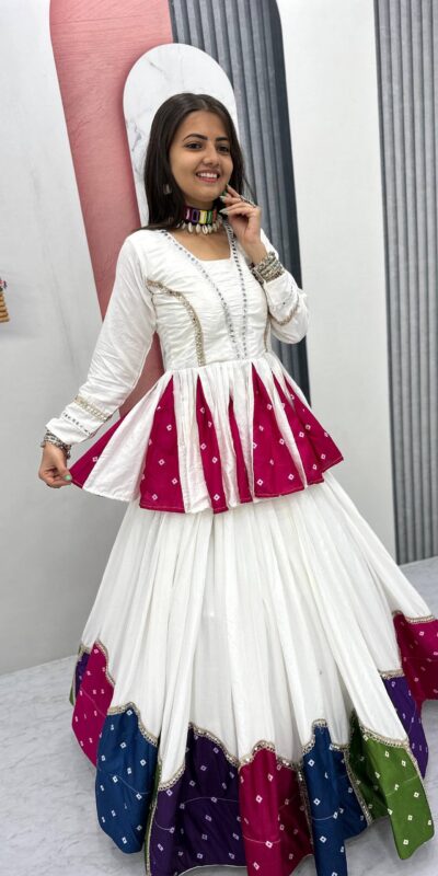 PC N54 White in Pure Cotton Mirror Work & Gamthi Work Lehenga Choli . Exclusive Offer ₹3049. Delivery 4-6 Working Days. Shop now. | Lehenga, Bollywood Lehenga, Creative Lehenga, Designer Lehenga, Embroidered Lehenga, Party Wear Lehenga