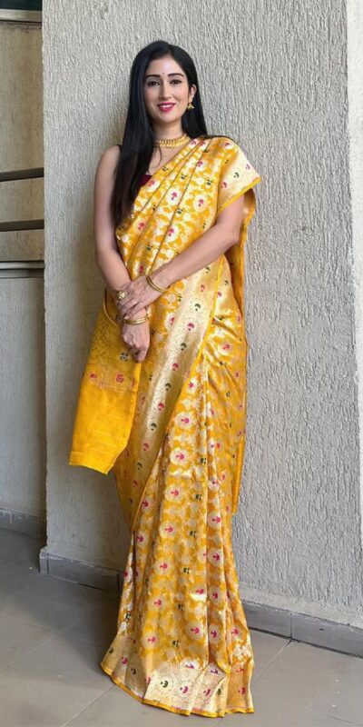 KP 6080 Yellow Soft Lichi Silk Saree with Lace Work & Lace Border. Introductory Price ₹1649. Delivery 4-6 Working Days. Shop now. | Sarees, Bollywood Sarees, Creative Sarees, Designer Sarees, Embroidered Sarees, Ethnic Saree, Modern Digital sarees, Party Wear Sarees