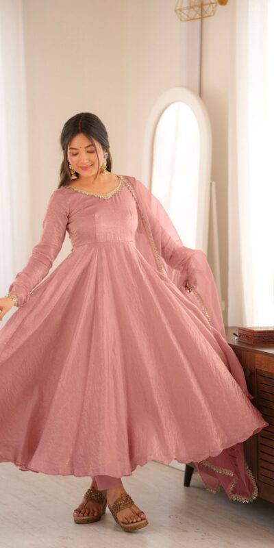SRK 5355 Pink Doremon Crush Gown with Lace Work & Mirror Work. Exclusive Offer ₹2099. Delivery 4-6 Working Days. Shop now. | Gowns, Bollywood Gowns, Creative Gowns, Designer Gowns, Embroidered Gowns, Party Wear Gowns
